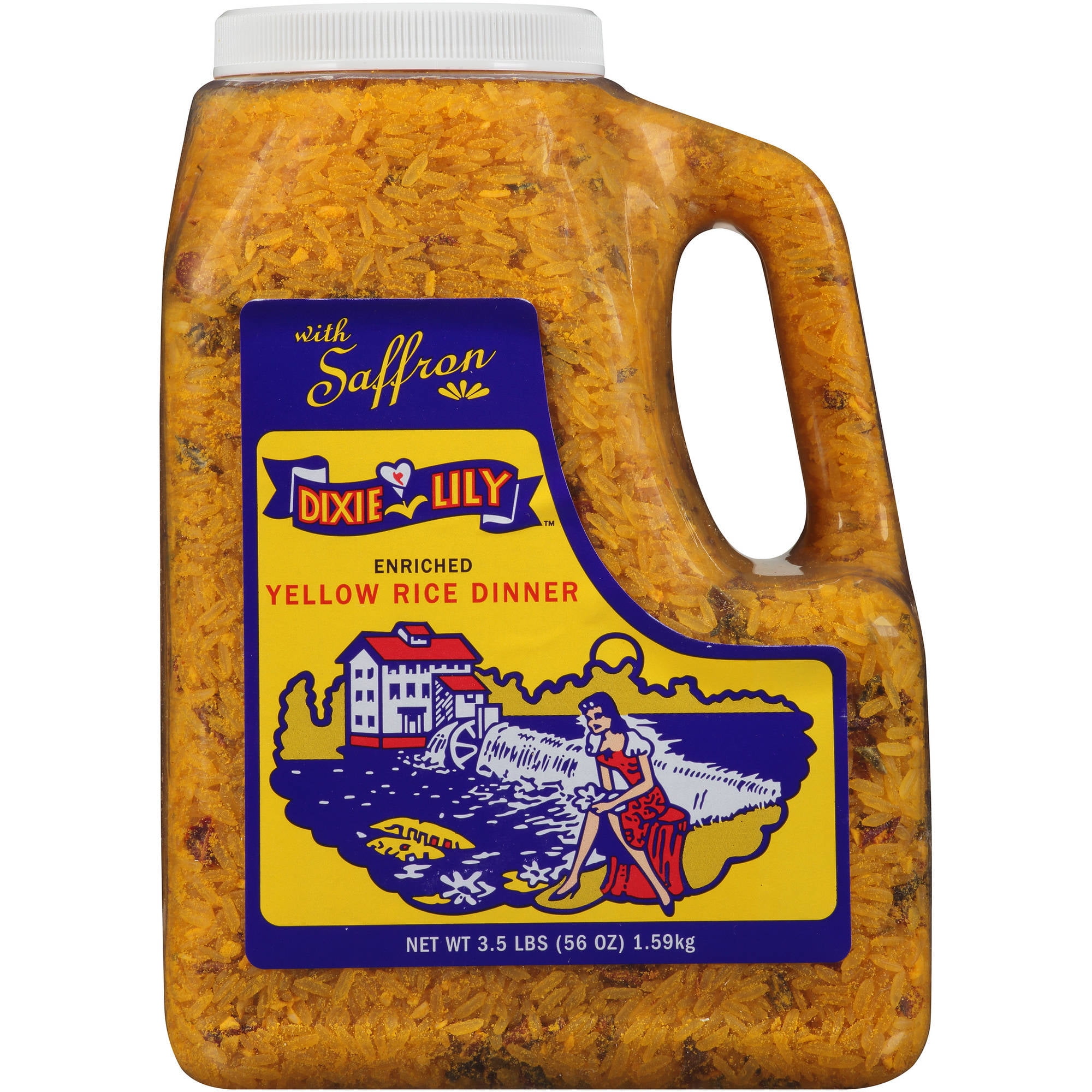 Dixie Lily Enriched Yellow Rice Dinner with Saffron, 3.5 lbs