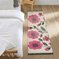 thumbnail image 3 of Yayeee Runner Rug for Bedroom 2'x6' Machine Washable Hallway Non Slip Mat, Pink Flowers, 3 of 8