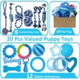 thumbnail image 2 of Beiker 20 Pack Puppy Chew Toys - Blue Dog Teething for Puppies, Rings and Ropes, Rubber Toy Bundle Small Dogs, Cute Interactive Balls Breed, 2 of 4