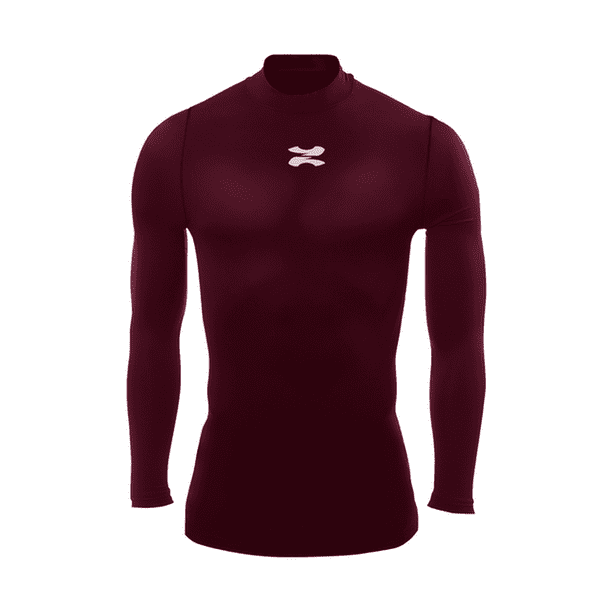 Playera Deportiva Manga Larga Unisex Licra de Compresion Comoda y Fresca vino CH ZAPARI Licra Deportiva Walmart en linea