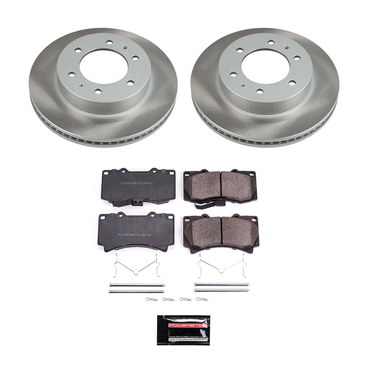 PowerStop Front Semi-Coated Rotor and Low-Dust Ceramic Brake Pad Kit SC3035