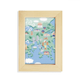 thumbnail image 1 of Hong Kong Map Famous Locations China Desktop Display Photo Frame Picture Art Painting 5x7 inch, 1 of 3