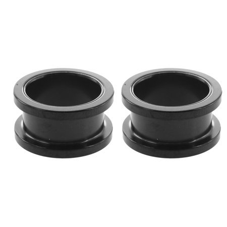 

2 Pair Stainless Steel Screw-on Double-Flared Hollow Ear Plug Flesh Black 12mm