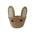 thumbnail image 2 of Polyester Easter Bunny Ear Woven Storage Basket, Cute Bunny Shape, Sturdy Durable, Versatile Multi-Use, Stylish Organizer for Easter Home Desktop Makeup Key Snack Egg Storage, 2 of 6