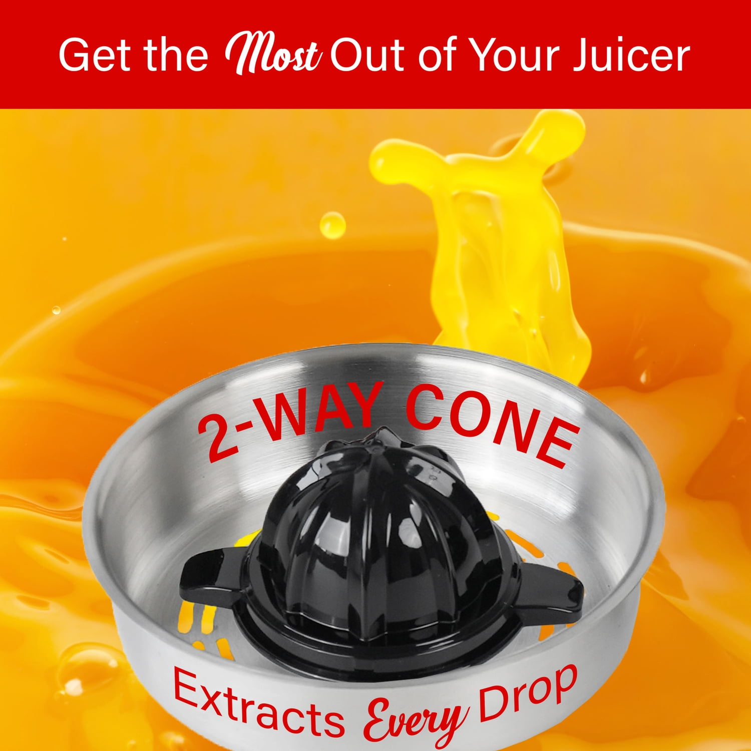 Brentwood 80-Watt 1-Speed Electric Citrus Juicer with Ergonomic Lever, Black, J-26BK