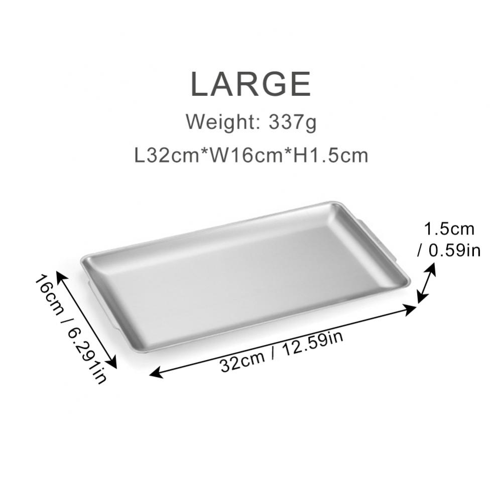 Naiyafly Stainless Steel Serving Platters, Rectangle Dinner Plates