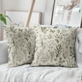 thumbnail image 4 of Spring Olive Green Floral Pillow Covers 18x18 Inch Vintage Wild Flower Herbs Plant Butterfly Decorative Pillow Cases Botanical Farmhouse Cushion Covers Home Decor For Sofa Couch Outdoor Set of 2, 4 of 6