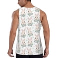 thumbnail image 3 of Easygdp Rabbit And Flower Men's Tank Top, Sleeveless Muscle T Shirts, Breathable, Quick-Dry, Loose for Gym, Running, Fitness - 3X-Large, 3 of 9