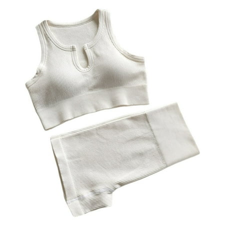 

U-neck Vest Sports Short Suit Seamless Solid Color Female High Waist Yoga Suit