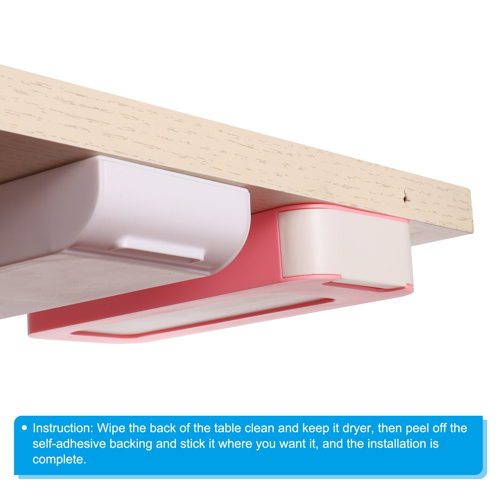 REGALWOVEN Under Table Drawer, Slide Out Hidden Self-Adhesive Pencil Tray 8.7 x 3.5" Grey White