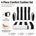 thumbnail image 4 of DTTRA High Back Patio Chair Cushion Set with 2 Arm Pillows, 48 x 24 x 4 in, Black White Stripes, 4 of 7