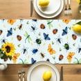 thumbnail image 4 of Burlap Table Runner 90 Inches Long, Butterfly Dragonfly Spiders Ladybirds Non-Slip Kitchen Table Runners for Dining Room Everyday Use Party Table Decorations Natural Insects Seamless, 4 of 9