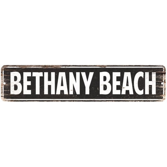 Bethany Beach Vintage Look Gift Metal Sign Chic 4x18 204180008182