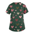 thumbnail image 4 of Dwralegc Valentines Day Scrubs for Women V Neck Shirt Love Heart Print Short Sleeve Nurse Lightweight Shirts with 2 Pockets Workwear Navy XL, 4 of 5