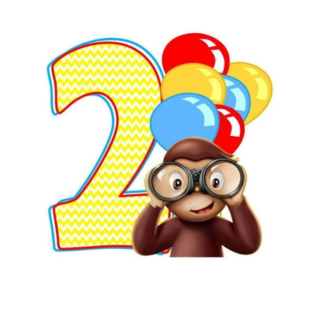 George Case - Curious George 2 Year Old Edible Cake Topper Frosting 1/4 Sheet Birthday Party