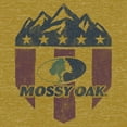 thumbnail image 2 of Junior's Mossy Oak American Flag Shield Logo  Festival Muscle Graphic Tee Antique Gold 2X Large, 2 of 4
