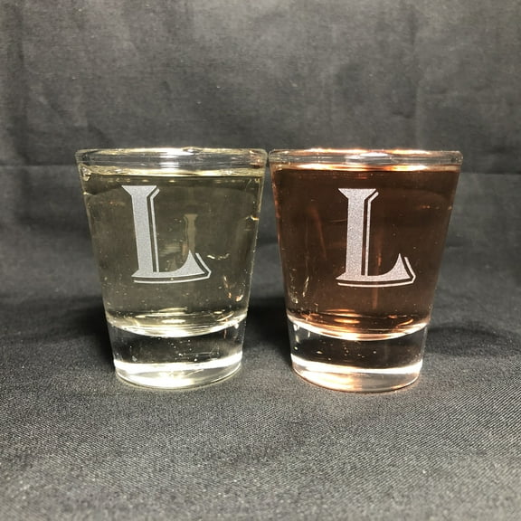 1.5OZ SHOT GLASS SET MONOGRAM L
