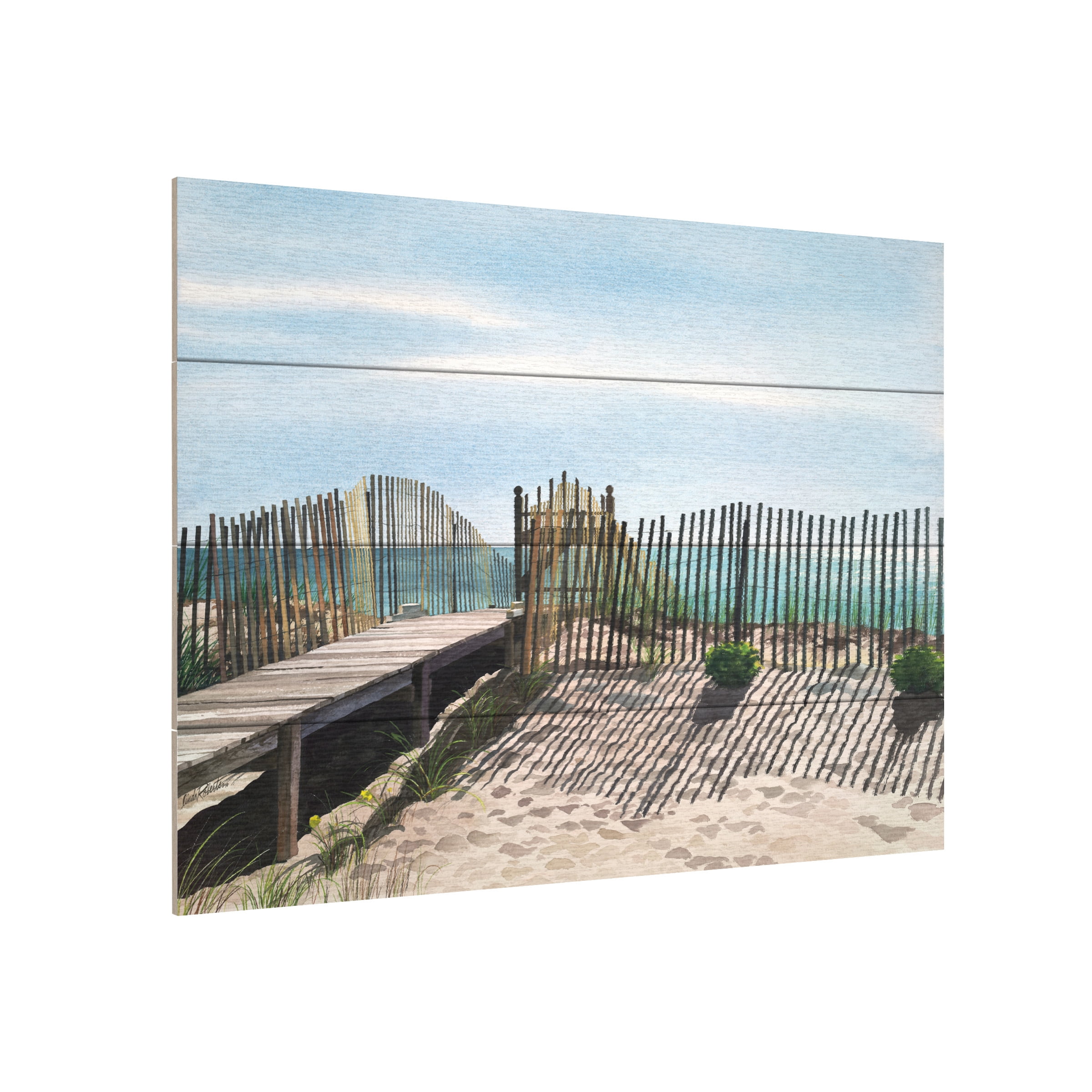 Linda Roberts 'Seagate' Wood Slat Art 12x16