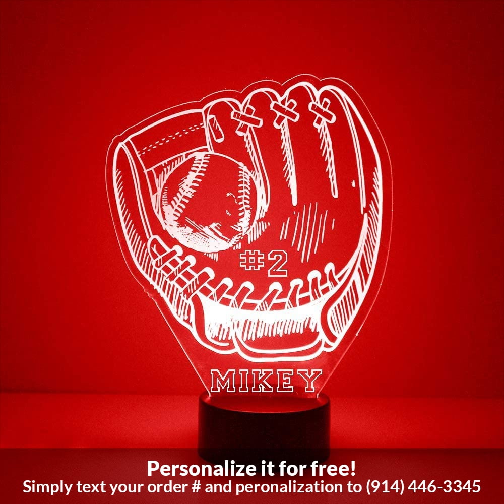 Mirror Magic Store Baseball Glove Color Changing Personalized LED Light