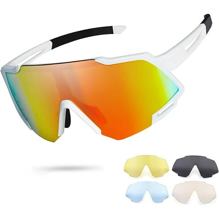 Youth Viper Polarized Sunglasses for Kid Boys Girls Age 10-15 | 4 Interchangeable Lenses | UV400 Glasses for Cycling Baseball