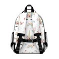 thumbnail image 3 of Unicorn and Butterfly White Pattern Backpack for School, Cute School Bag with Adjustable Shoulder Straps and Padded Back, 15.25"x11.5"x5.25", 3 of 5