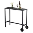 thumbnail image 1 of Table de Bar Mobile pour Mobilier de Patio - Hauteur Réglable Noire de 39 Pouces avec Roues - Dessus en Métal Imperméable - Comptoir Roulant d'Extérieur pour Cour, Bord de Piscine, Balcon (1 Pce), 1 of 8
