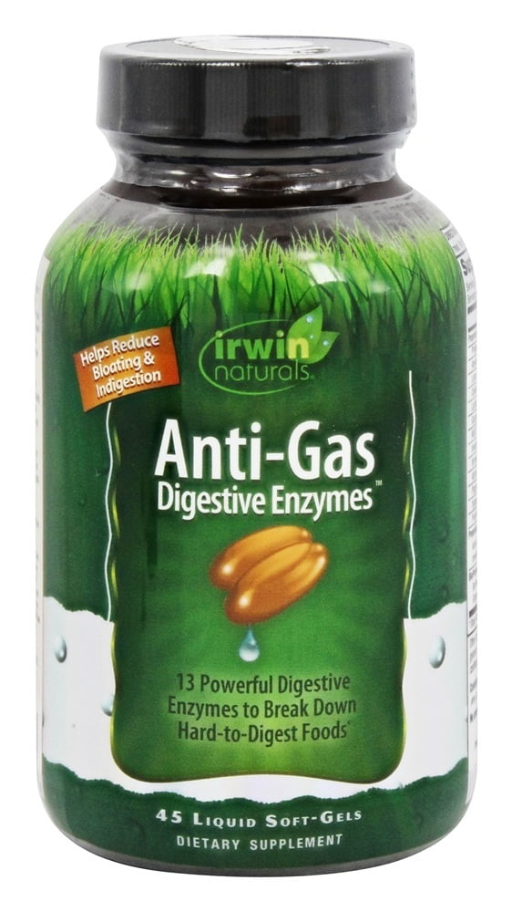 Irwin Naturals AntiGas Digestive Enzymes 45 Softgels Formerly FullSpectrum Daily Digestive