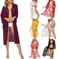 thumbnail image 2 of Women Lace Cardigan Floral Crochet Transparent Beach Bikini Blouse Long Kimono Pareo Swimwear Cover Ups, 2 of 2