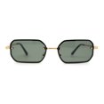 thumbnail image 1 of Luxury Rimless Metal Engraving Frame Thin Rectangle Sunglasses Gold Green, 1 of 5