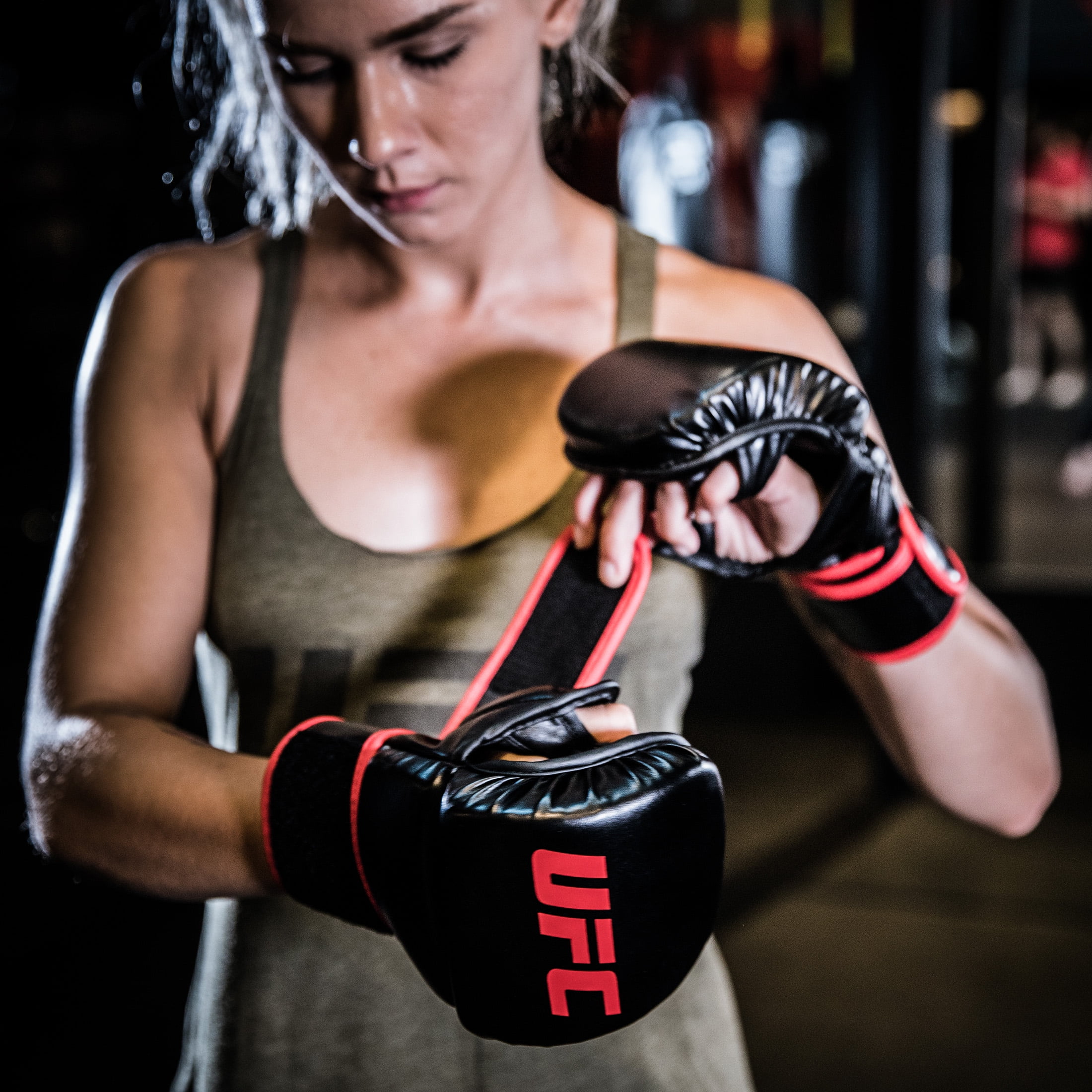 UFC MMA Sparring Gloves - L/XL, Red - All-In-One Training