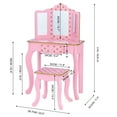 thumbnail image 3 of Teamson Kids Fantasy Fields Polka Dot Gisele Vanity Set with LED Mirror and Stool, Pink/Gold, 3 of 13