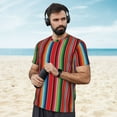 thumbnail image 4 of Wukai Mexican Serape Blanket Stripes Print Men's Short-Sleeved Mesh T-Shirt,Quick-Dry Short Sleeve Workout T-Shirt-Medium, 4 of 8