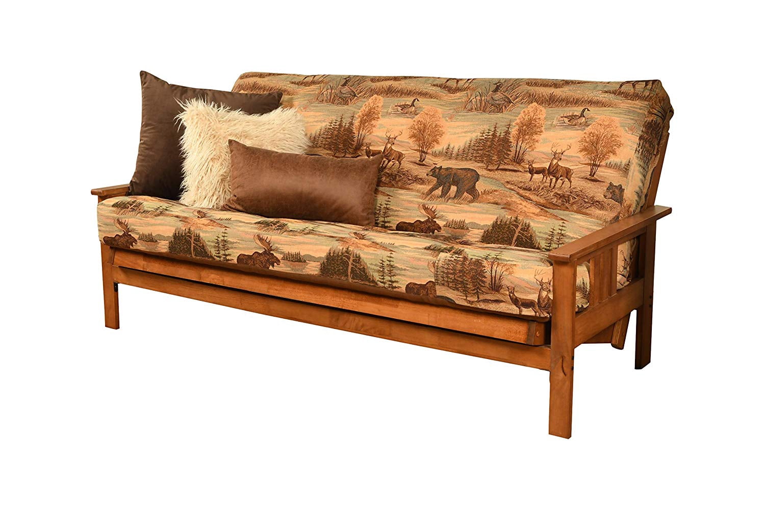 Kodiak Furniture Monterey Full Futon with Suede Fabric Mattress in Barbados/Gray