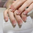 thumbnail image 1 of Explosiones con armadura, parches de uñas con destellos de línea larga de lujo y luz francesa, piezas de arte de uñas terminadas, 1 of 5