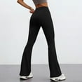 thumbnail image 4 of Flare Yoga Pants for Women Stretch High Waisted Tummy Control Bell Bottoms Leggings Comfy Casual Workout Bootcut Yoga Pants Black XL, 4 of 6