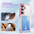 thumbnail image 4 of Decase Transparent Wallet Case for Samsung Galaxy S25,Wallet Case with Card Holder Kickstand Card Holder Clear Hard+PC Soft TPU Hybrid Shockproof Cover for Samsung Galaxy S25 Phone Case,Pink, 4 of 7
