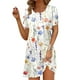 thumbnail image 2 of Puntoco Vestido De Verano Para Mujer, Informal, Estampado, De Playa, Manga Corta, Cuello Redondo, Suelto, Camiseta Sin Mangas, Vestido De Manga Corta Con Cuello Redondo, Amarillo, Xxl, 2 of 5