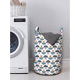 thumbnail image 3 of Geometric Laundry Bag, Retro Vintage Avant Garde Polka Dots Around Waving Half Circles with Stripes, Hamper Basket with Handles Drawstring Closure for Laundromats, 13" x 19", Multicolor, by Ambesonne, 3 of 4