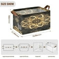 thumbnail image 4 of BZSMCE Collapsible Fabric Cube Storage Bins Gold Blossom Fashion Printed Design Pattern Storage Box, 4 of 8