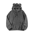 thumbnail image 3 of Men's Bear Ear Hoodies Drawstring Long Sleeve Fleece Sweatshirt Fuzzy Pullover, 3 of 8