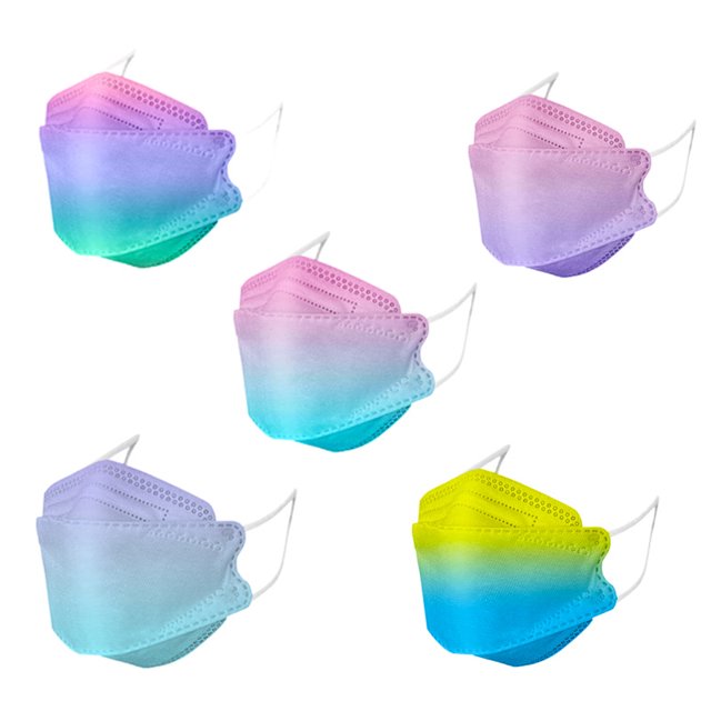 Máscaras desechables 3D 4 CAPAS JAMW 50PCS 5 colores degradados diferentes