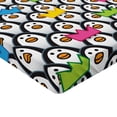 thumbnail image 2 of Ambesonne Colorful Fitted Sheet, Penguin Ice Animals, Full Size, Multicolor, 2 of 3