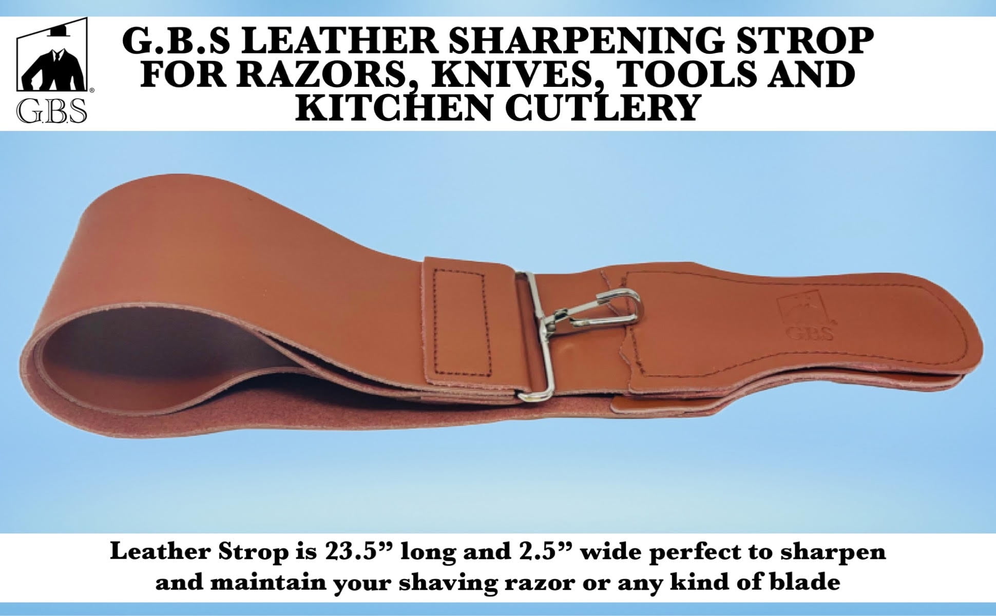 Leather Strop for Straight Razor Sharpening and Smooth - Professional Straight Razor Knife Cowhide Dual Strop Professional Quality Sharpening