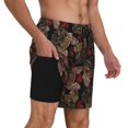 thumbnail image 2 of Balery Hearts and French Bulldog Bañador para hombre, shorts de playa de secado rápido con entrepierna y forro de compresión-Large, 2 of 6