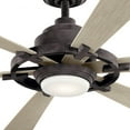 thumbnail image 4 of Modern Farmhouse 6-Blade Ceiling Fan with Light Kit in Distressed Antique Gray with Etched Cased Opal 52 inches W X 14.25 inches H-Distressed Black, 4 of 10