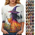thumbnail image 7 of Godom Women's Halloween Shirts Graphic T Shirts 3/4 Sleeve Pullover Tops Fall Clothes 2025, 7 of 7