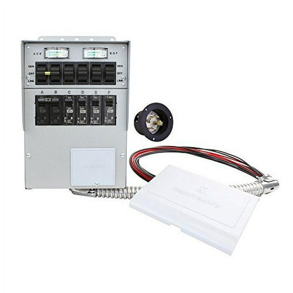 306A Pro/Tran2 30-Amp 6-Circuit 2 Interrupteur de Transfert Manuel avec Entrée de Courant en Option