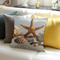 thumbnail image 3 of PRATYUS Square Cushion Cover Starfish Shells Beach Pillow Case 18x18in, 3 of 5