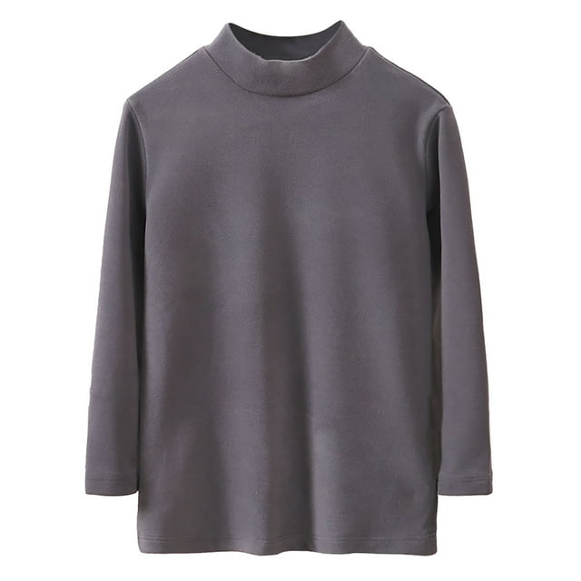 Birdeem Childrens Half-High Neck Warm Bottoming Shirt Middle and Large Children Candy Color Parent-Child Models Adult Fall and Winter German Fleece Warm Clothes
