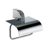 Cecilia toilet paper holder with cover. Swarovski crystals inlaid